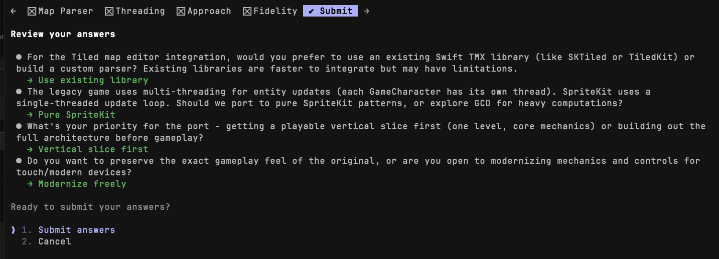 Claude planning answers review