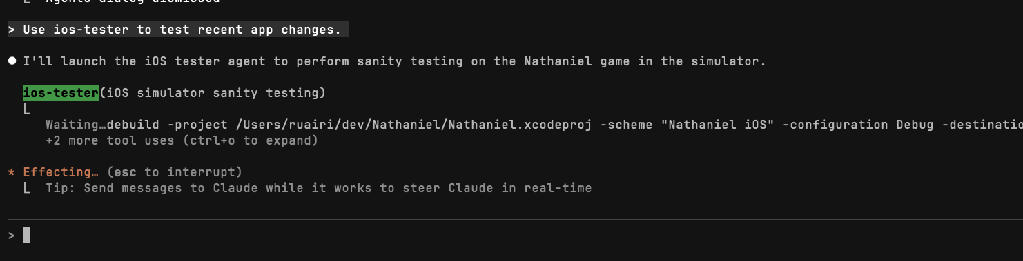 Running iOS tester agent