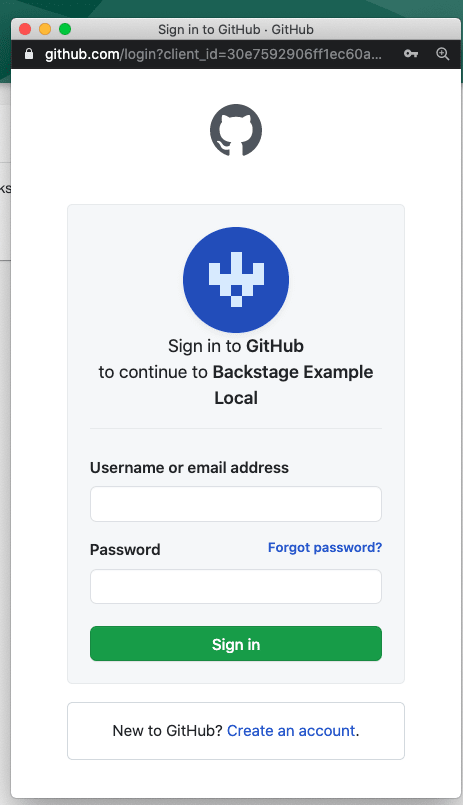 GitHub OAuth popup